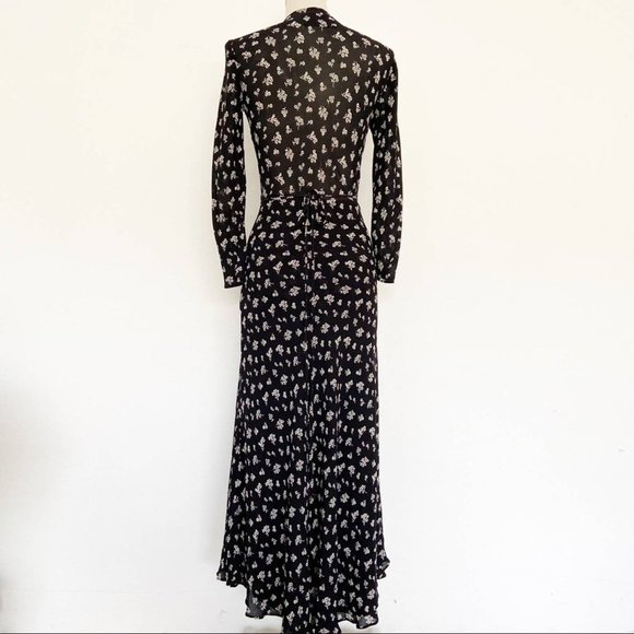 Rare REFORMATION Jaz Wrap Dress Black Size XS - Picture 8 of 13
